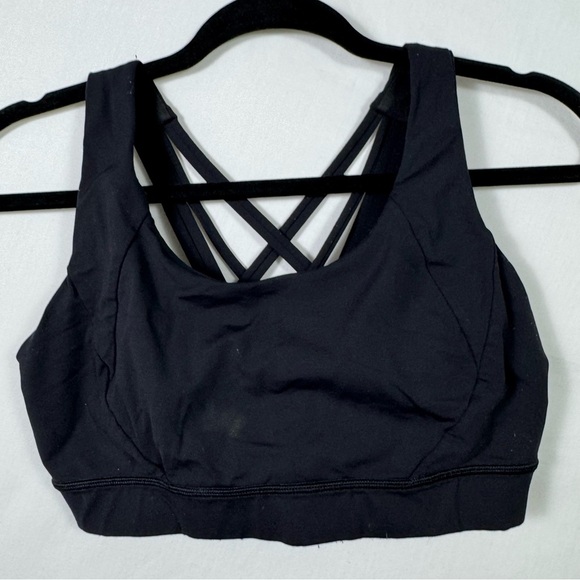 Lululemon Black Medium Sports Bra with Criss-Cross Straps Size 8 - Picture 1 of 5